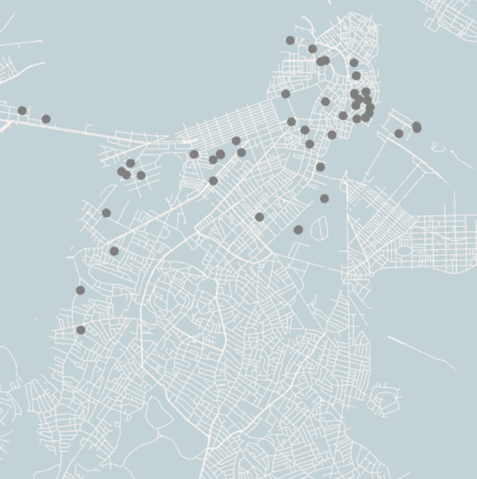 Boston - Streets and EV Charging Stations